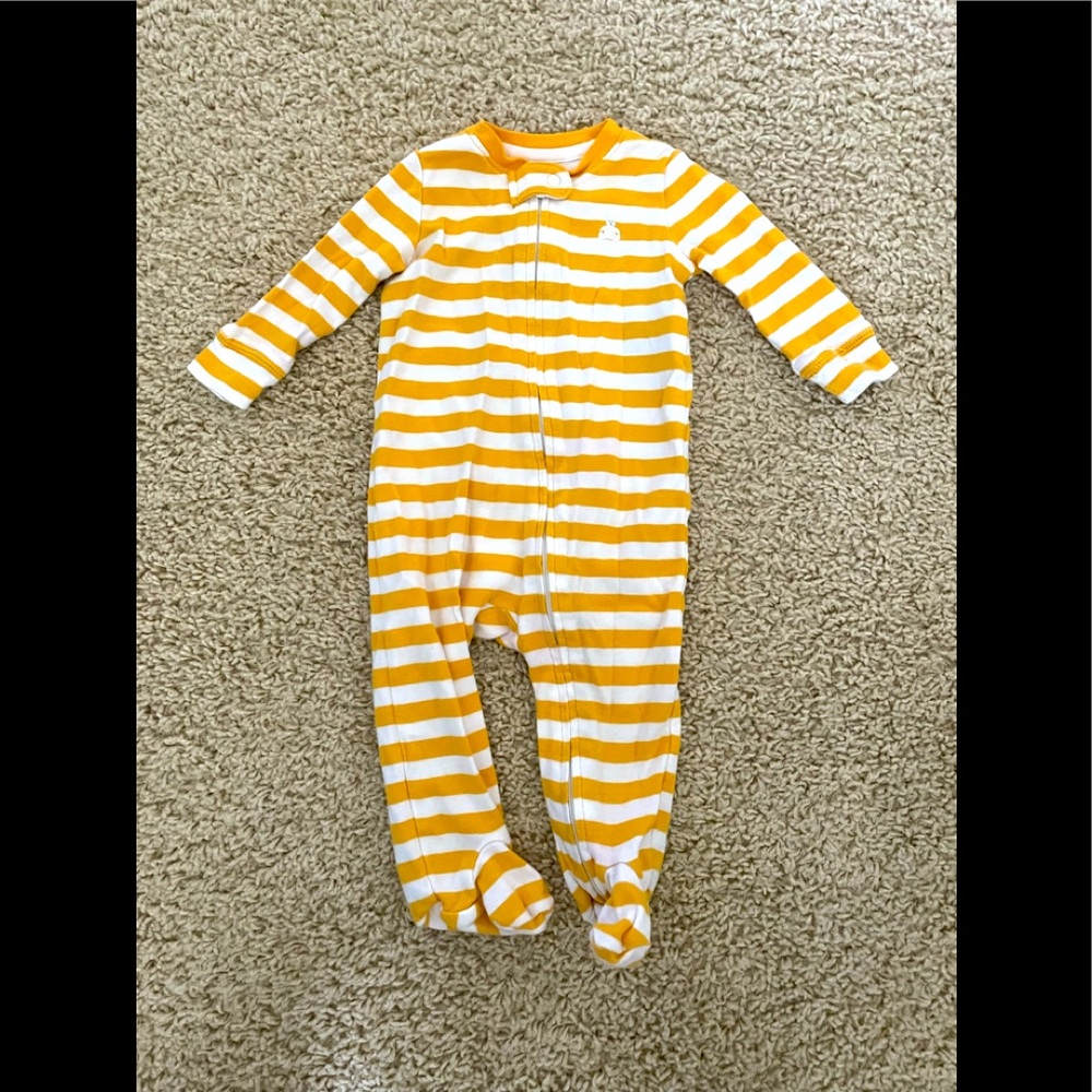 Gap baby girls yellow striped onesie 3-6m